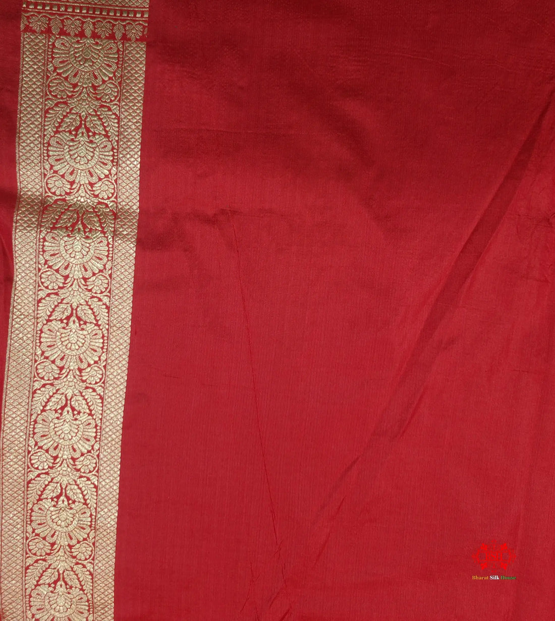 Handloom Banarasi Pure Katan Silk Floral Jaal In Shades Of Red - Bharat Silk House Pure Kataan Silk