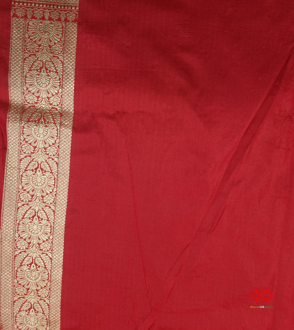 Handloom Banarasi Pure Katan Silk Floral Jaal In Shades Of Red - Bharat Silk House Pure Kataan Silk