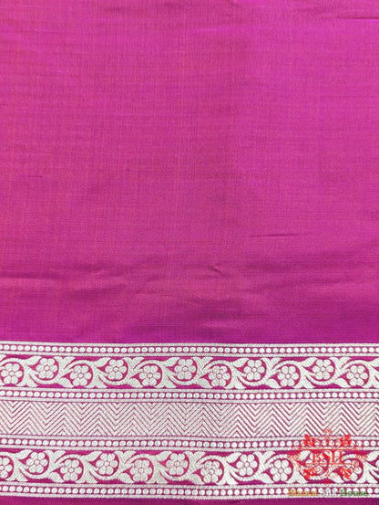 Handloom Banarasi Pure Katan Silk Floral Jaal Saree In Shades Of Rani/Orange Cross Color - Bharat Silk House Pure Kataan Silk