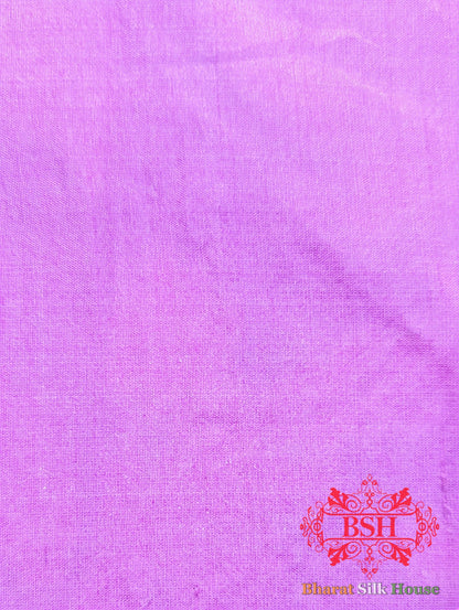 Handloom Banarasi Pure Katan Silk Floral Jaal Saree In Shades Of Violet - Bharat Silk House