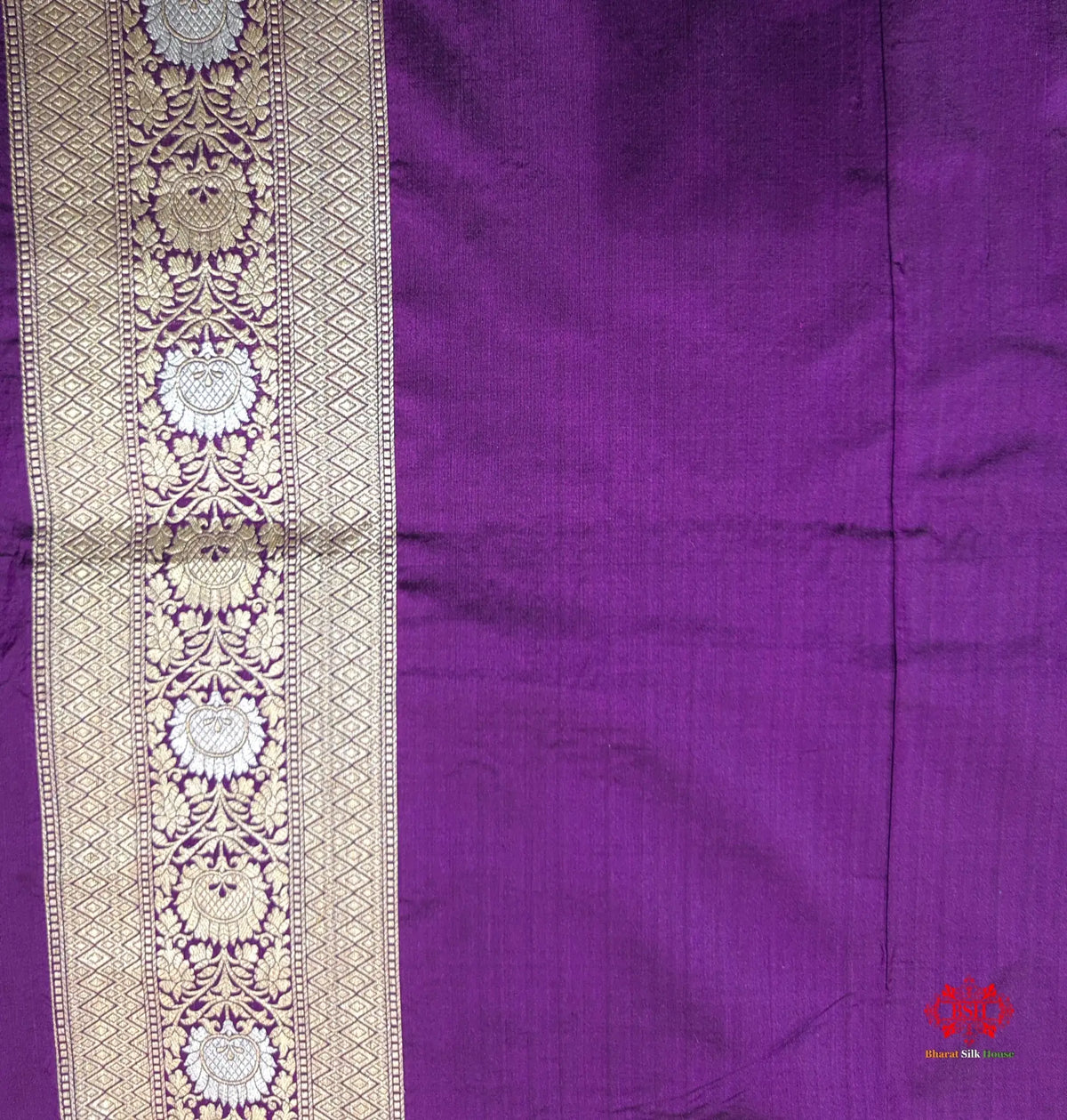 Handloom Banarasi Pure Katan Silk Opara Sona Rupa Dual Zari Saree Floral Jaal In Shades Of Magenta - Bharat Silk House Pure Kataan Silk
