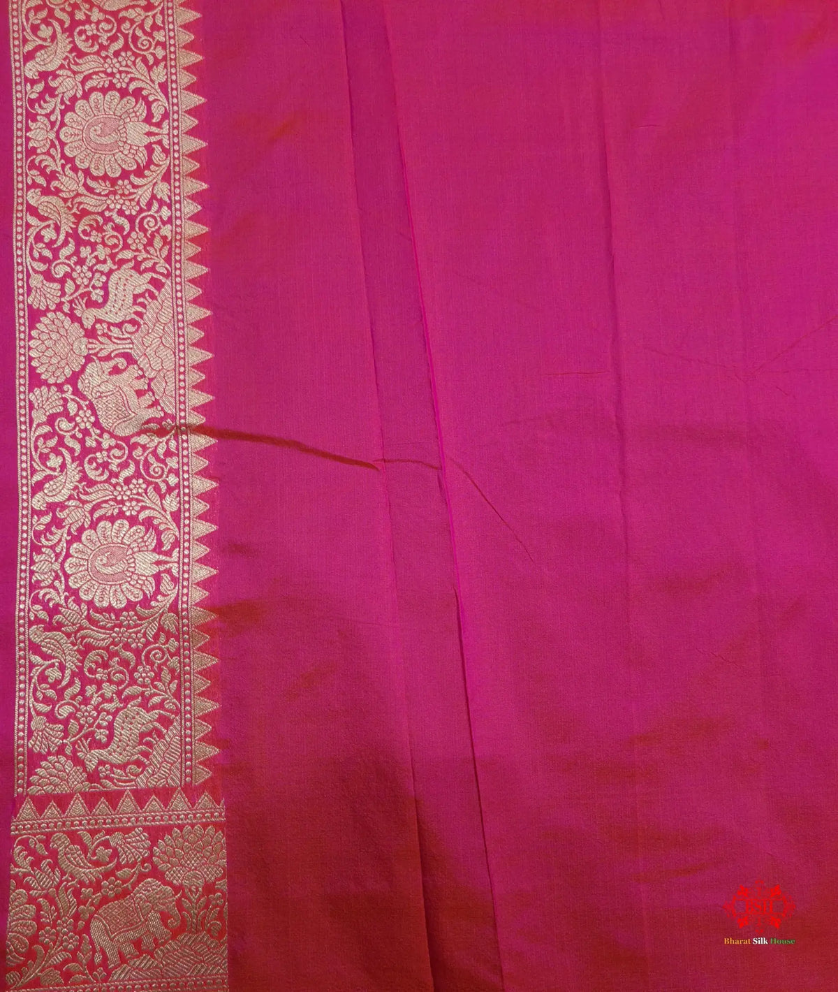 Handloom Banarasi Shikargah Katan Silk Saree In Shades Of Pink - Bharat Silk House Pure Kataan Silk