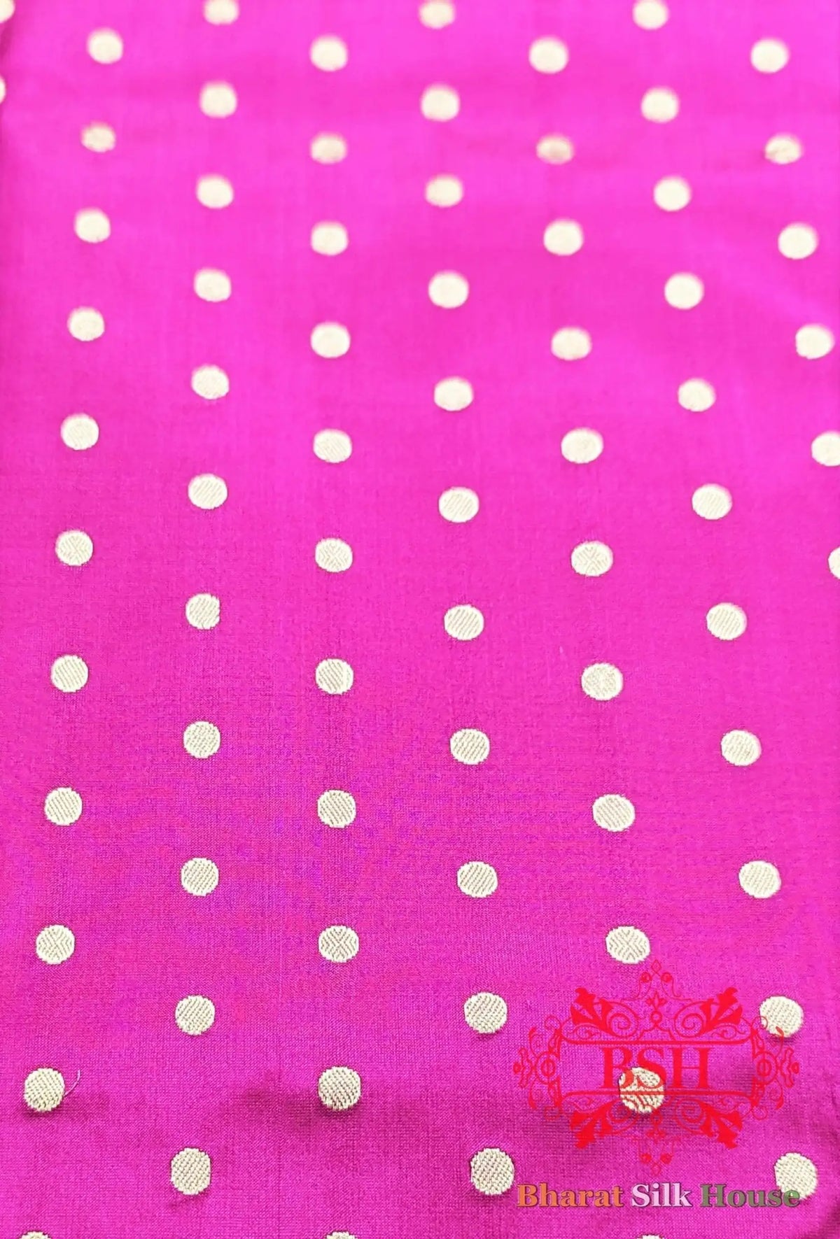 Hot Pink Pure Katan Silk Banarasi Handloom Saree - Bharat Silk House Pure Kataan Silk