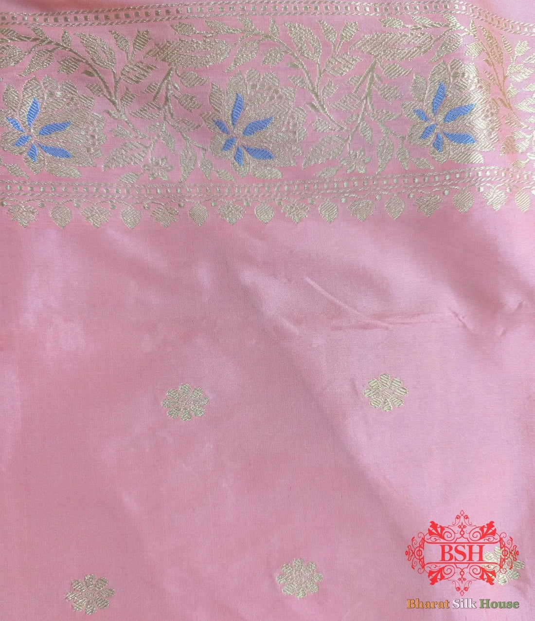 Ivory Pure Katan Silk Banarasi Handloom Saree - Bharat Silk House Pure Kataan Silk