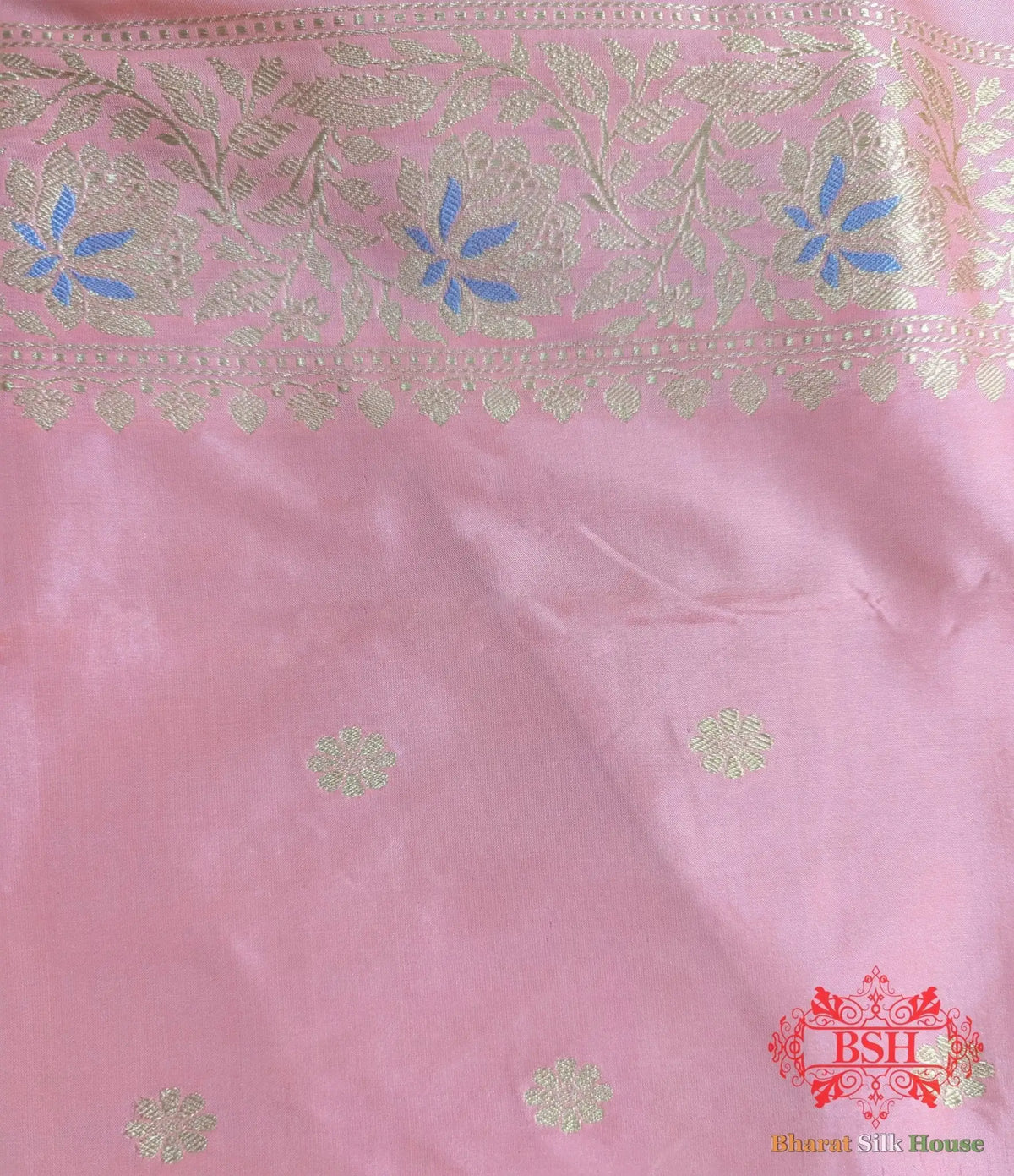 Ivory Pure Katan Silk Banarasi Handloom Saree - Bharat Silk House Pure Kataan Silk