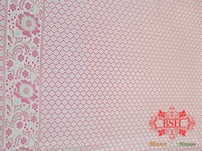 Light Grey Dohri Resham Booti Tanchoi Silk Saree - Bharat Silk House Tanchoi katan