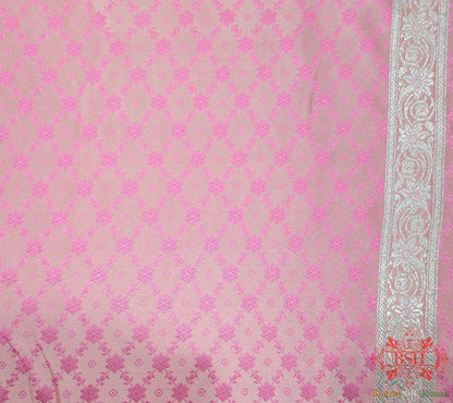 Light Pink Single Zari Tanchoi Silk Saree - Bharat Silk House Tanchoi katan
