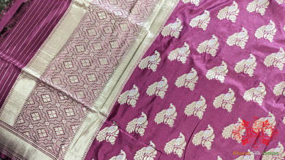 Magenta Pure Katan Silk Sona Rupa Dupatta - Bharat Silk House