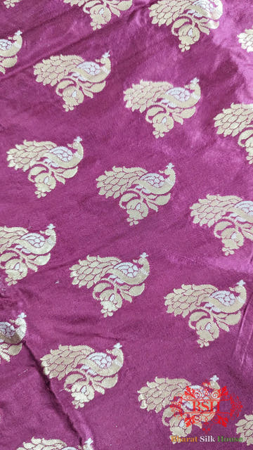Magenta Pure Katan Silk Sona Rupa Dupatta - Bharat Silk House Pure Silk Dupatta