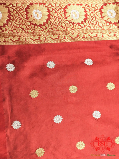 Majorelle Blue Katan Silk Banarasi Handloom Saree - Bharat Silk House Pure Kataan Silk