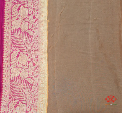 Multi Colour Pure Chiffon Handbrush Dyed Reshmi Zari Silk Saree - Bharat Silk House Chiffon Sarees