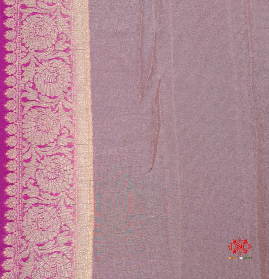 Multi Colour Pure Chiffon Handbrush Dyed Reshmi Zari Silk Saree - Bharat Silk House Chiffon Sarees