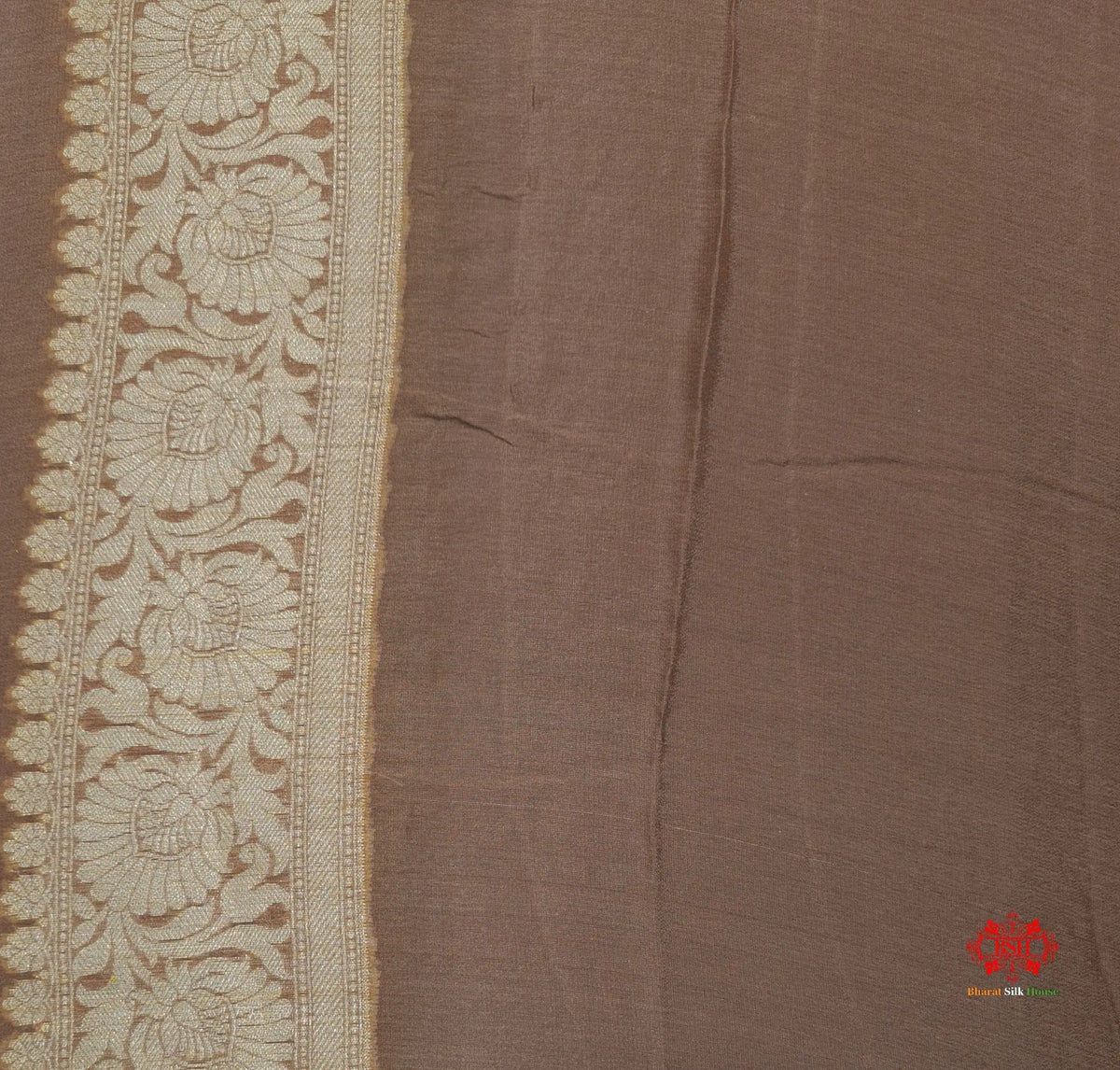 Multi Colour Pure Chiffon Handbrush Dyed Reshmi Zari Silk Saree - Bharat Silk House Chiffon Sarees