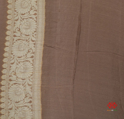 Multi Colour Pure Chiffon Handbrush Dyed Reshmi Zari Silk Saree - Bharat Silk House Chiffon Sarees