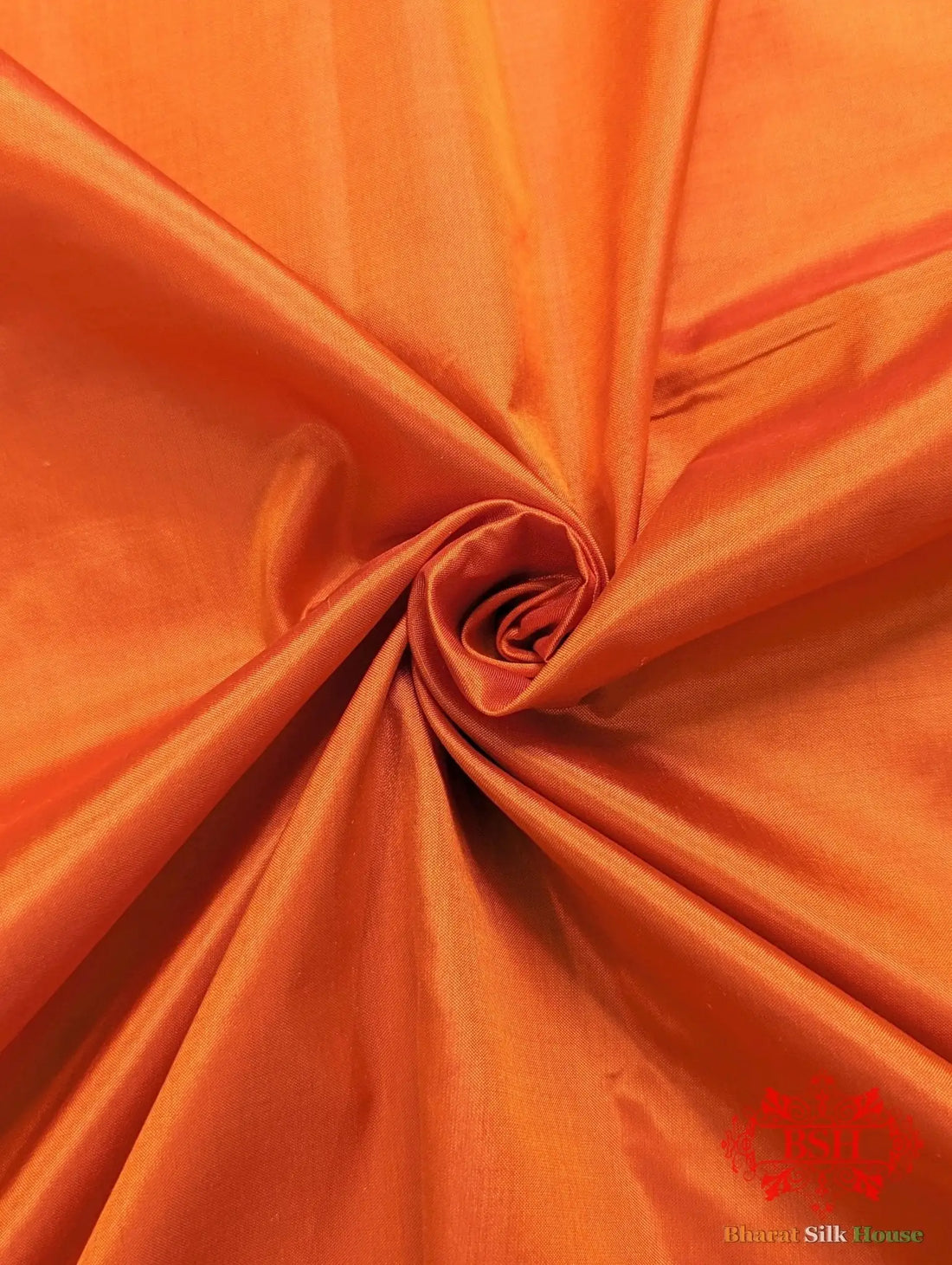Neon Orange Katan Silk Banarasi Handloom Saree - Bharat Silk House Pure Kataan Silk