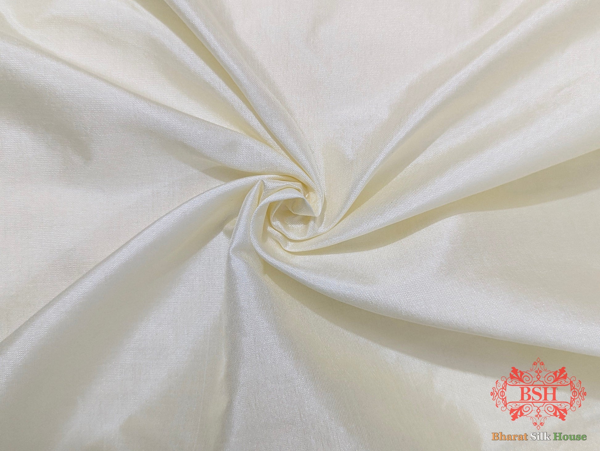 Off White Pure Katan Silk Banarasi Handloom Saree - Bharat Silk House