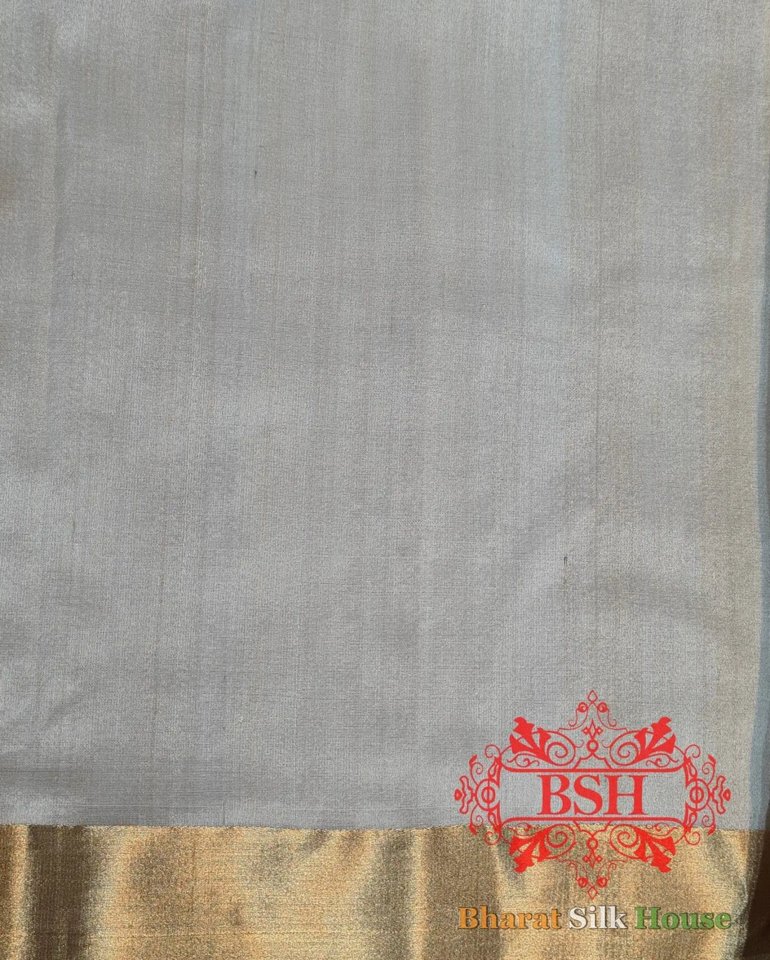Off White Pure Tussar Moonga Silk Handloom Saree With Zari Border - Bharat Silk House Tussar