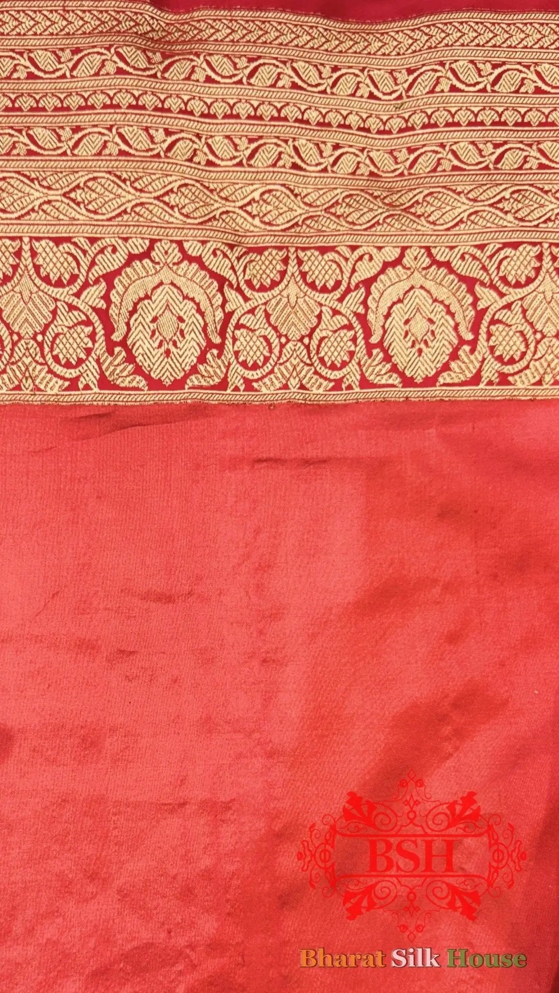 Olive Green Pure Tussar Moonga Silk Handloom Sare With Zari Border - Bharat Silk House Tussar