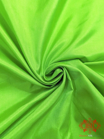 Parrot Green Pure Katan Silk Banarasi Saree - Bharat Silk House Pure Kataan Silk