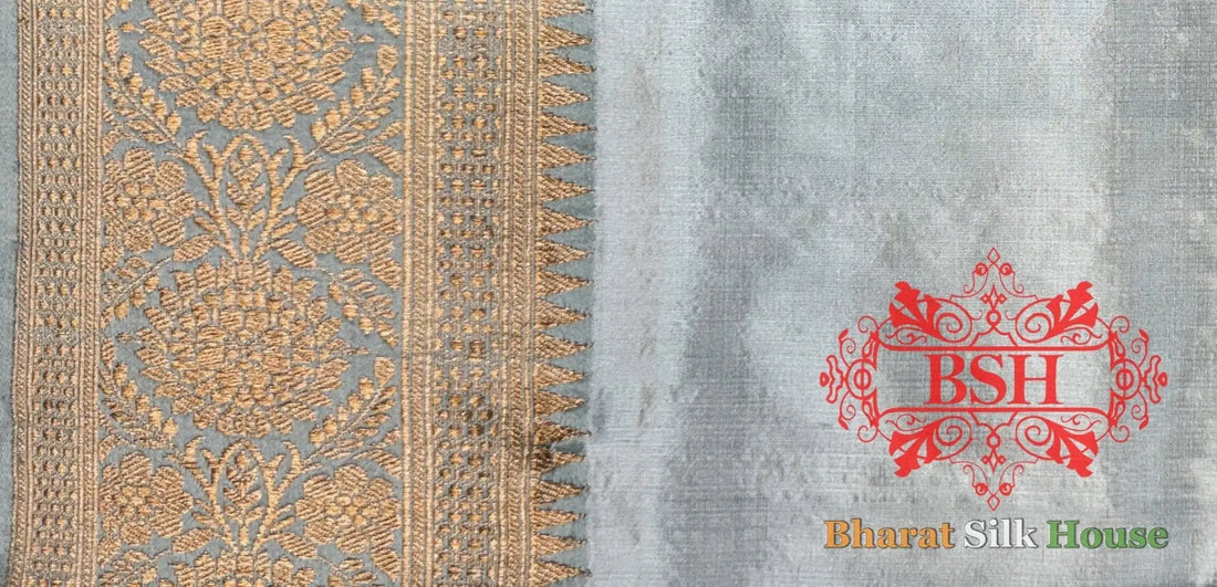 Parrot Green Pure Tussar Moonga Silk Handloom Saree With Zari Border - Bharat Silk House Tussar