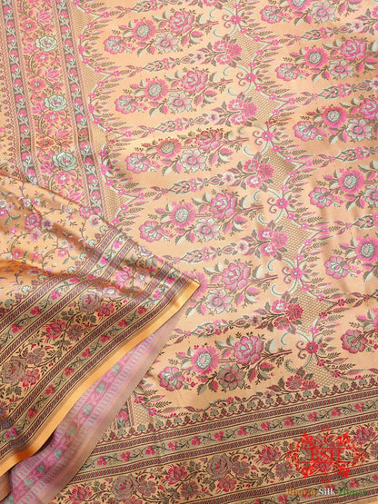 Peach Chauthera (Four Color) Resham Zari Tanchoi Katan Silk Saree - Bharat Silk House Tanchoi katan