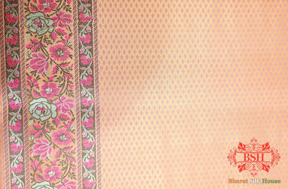 Peach Chauthera (Four Color) Resham Zari Tanchoi Katan Silk Saree - Bharat Silk House Tanchoi katan