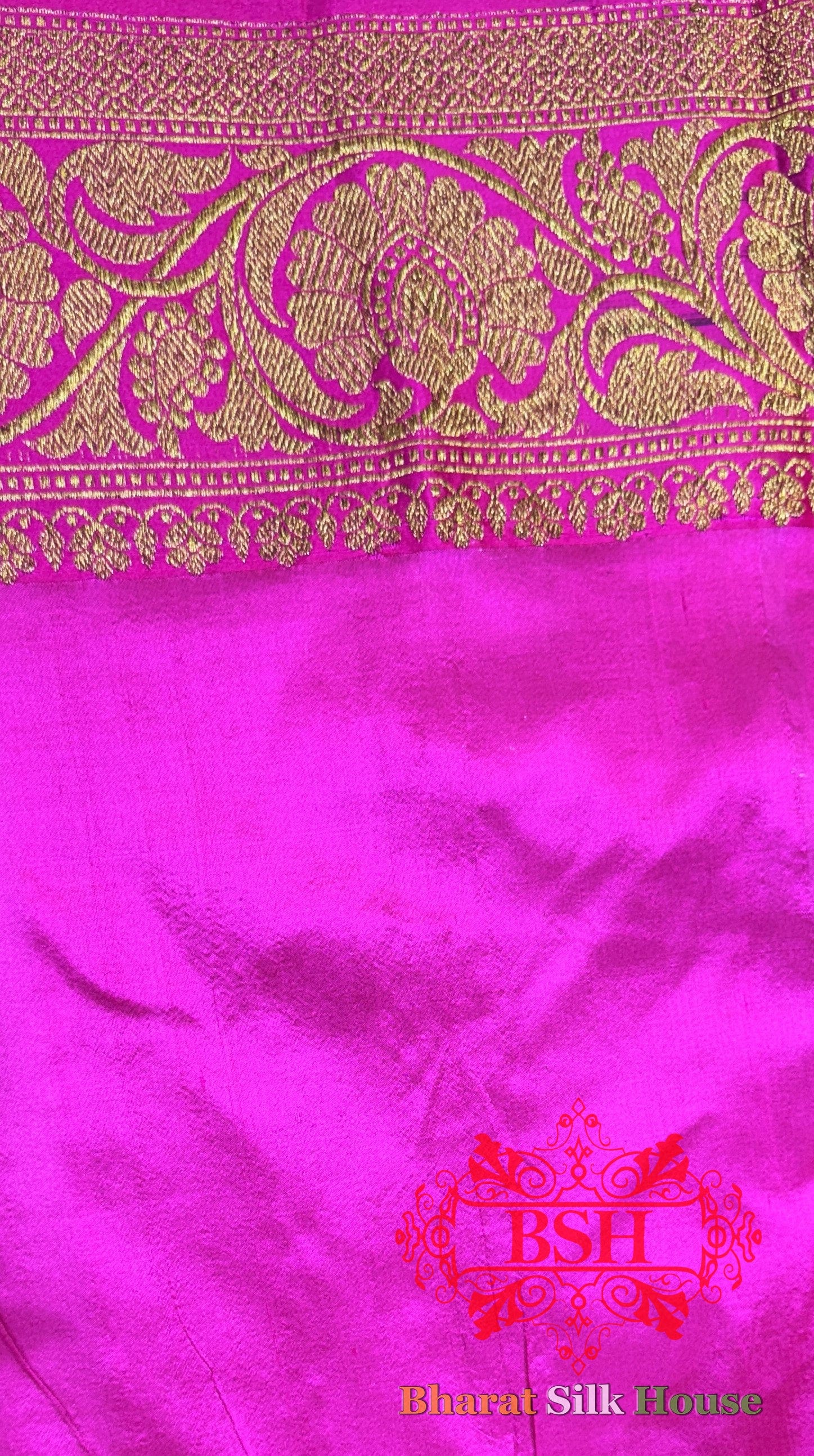 Pine Green Green Pure Tussar Moonga Silk Handloom Saree With Zari Border - Bharat Silk House