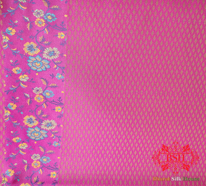 Pink Chauthera (Four Color) Resham Zari Tanchoi Katan Silk Saree - Bharat Silk House Tanchoi katan
