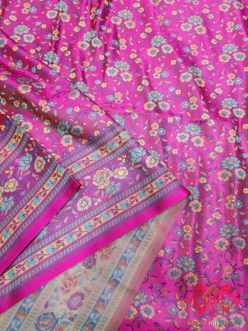 Pink Chauthera (Four Color) Resham Zari Tanchoi Katan Silk Saree - Bharat Silk House Tanchoi katan