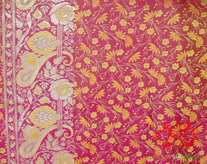 Pink Dohri Resham Zari Booti Tanchoi Silk Saree - Bharat Silk House
