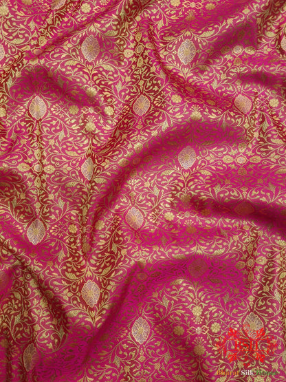 Pink Dohri Resham Zari Booti Tanchoi Silk Saree - Bharat Silk House Tanchoi katan