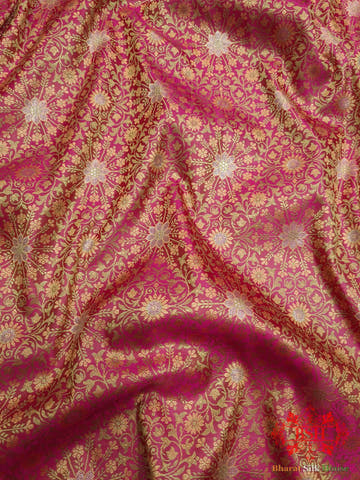 Pink Dohri Resham Zari Booti Tanchoi Silk Saree - Bharat Silk House Tanchoi katan