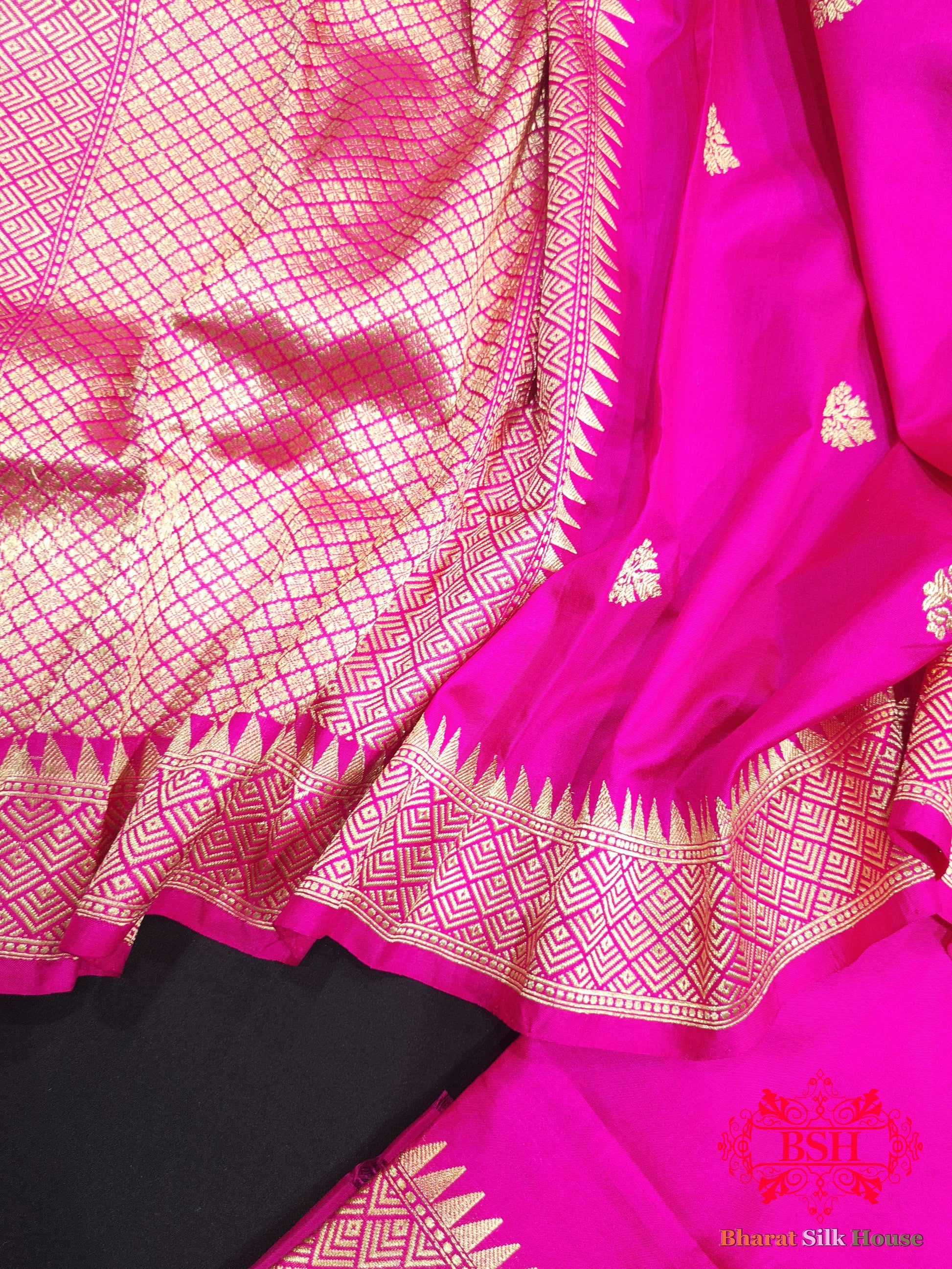 Pink Handloom Banarasi Silk Suit Piece - Bharat Silk House