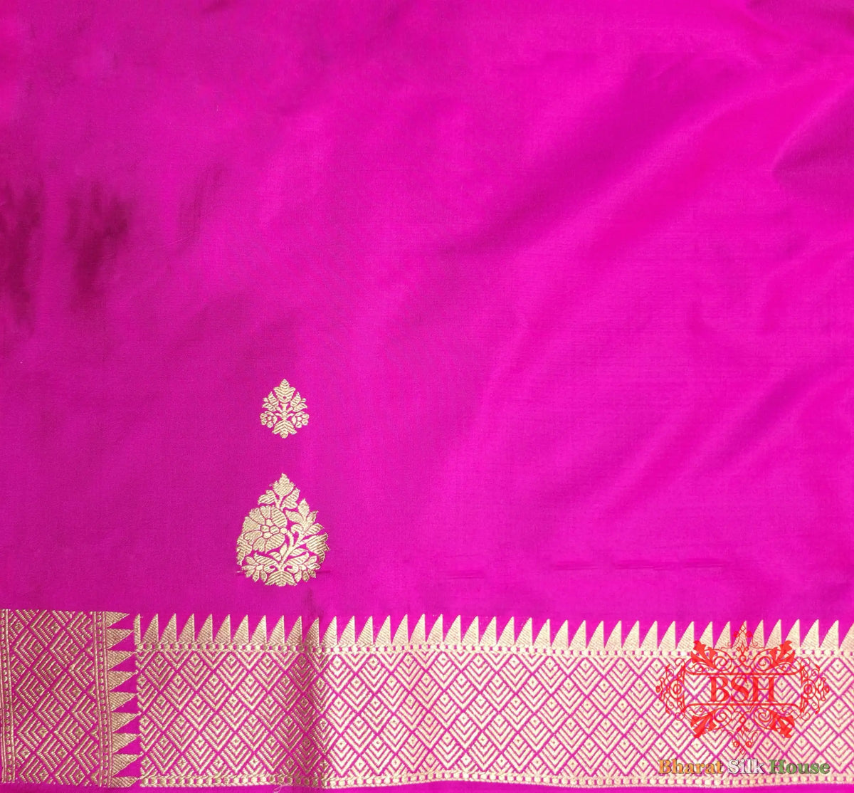 Pink Handloom Banarasi Silk Suit Piece - Bharat Silk House Pure Kataan Silk
