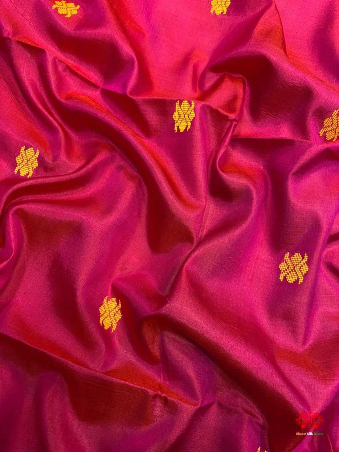Pink With Blue Pallu Pure Katan Lightweight Kantha Design Summer Wear Saree - Bharat Silk House Pure Kataan Silk