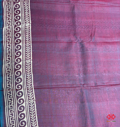 Pink/Blue ross Colour Pure Katan Lightweight Digital Art Summer Wear Saree - Bharat Silk House katan silk