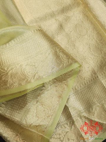 Pista Color Glass Tissue Silk Saree - Bharat Silk House Tissue Silk