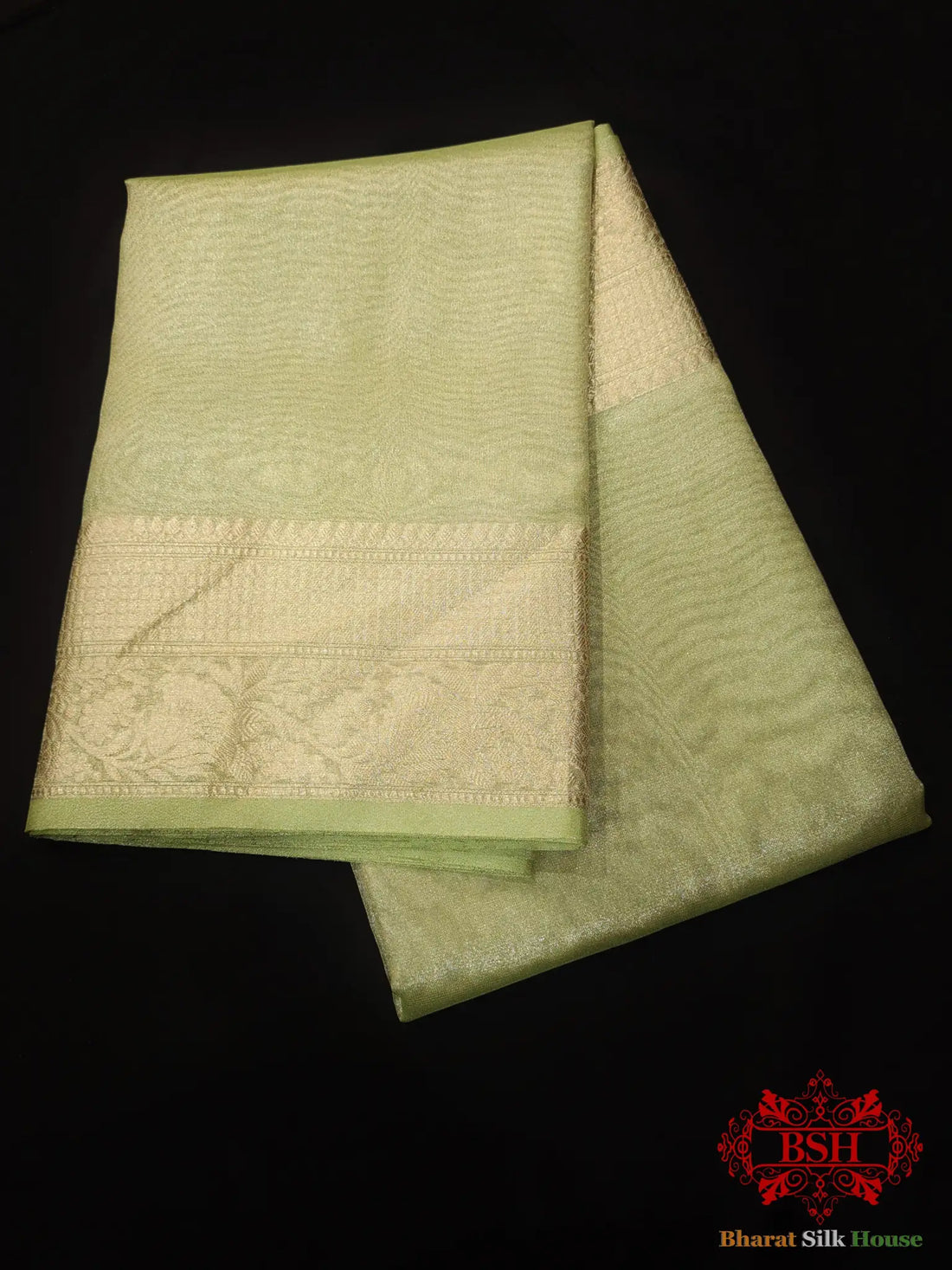 Pista Color Glass Tissue Silk Saree - Bharat Silk House Tissue Silk