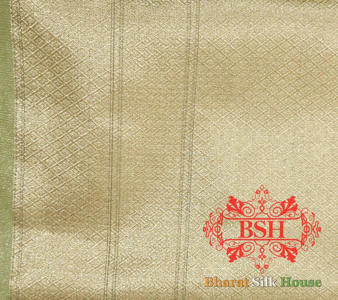 Pista Color Glass Tissue Silk Saree - Bharat Silk House Tissue Silk