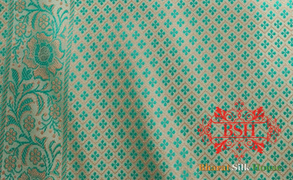 Pista Green Dohri Resham Booti Tanchoi Silk Saree - Bharat Silk House Tanchoi katan
