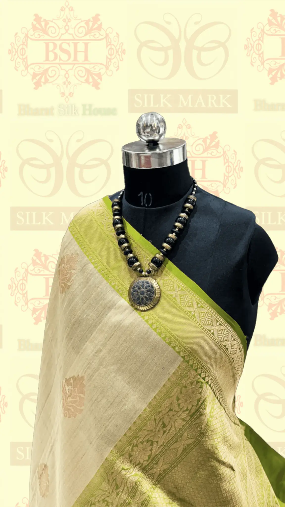 Pista Green Pure Tussar Moonga Silk Handloom Saree With Zari Border - Bharat Silk House Tussar