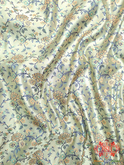 Powder Blue Chauthera (Four Color) Resham Zari Tanchoi Katan Silk Saree - Bharat Silk House Tanchoi katan