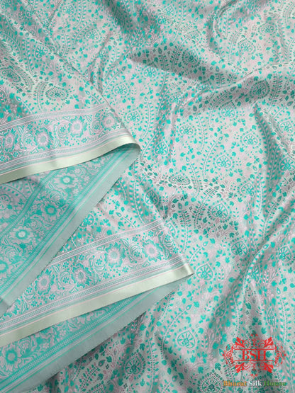 Powder Blue Dohri Resham Booti Tanchoi Silk Saree - Bharat Silk House Tanchoi katan