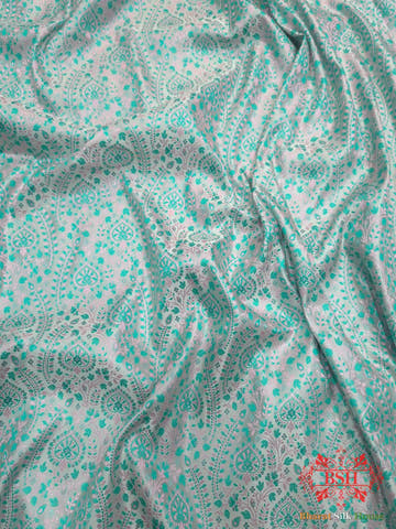 Powder Blue Dohri Resham Booti Tanchoi Silk Saree - Bharat Silk House Tanchoi katan