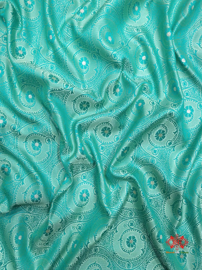 Powder Blue Single Zari Tanchoi Silk Saree - Bharat Silk House Tanchoi katan