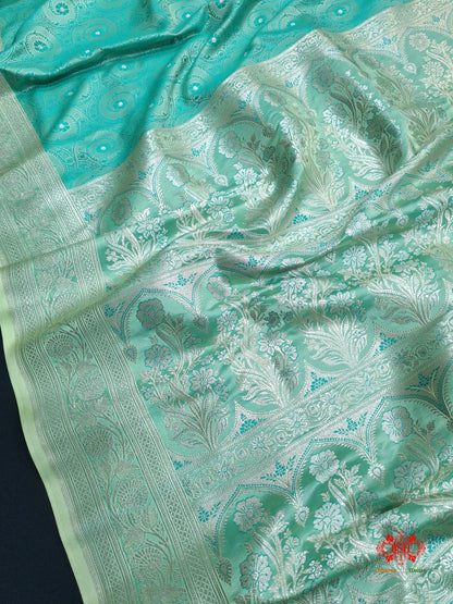 Powder Blue Single Zari Tanchoi Silk Saree - Bharat Silk House Tanchoi katan