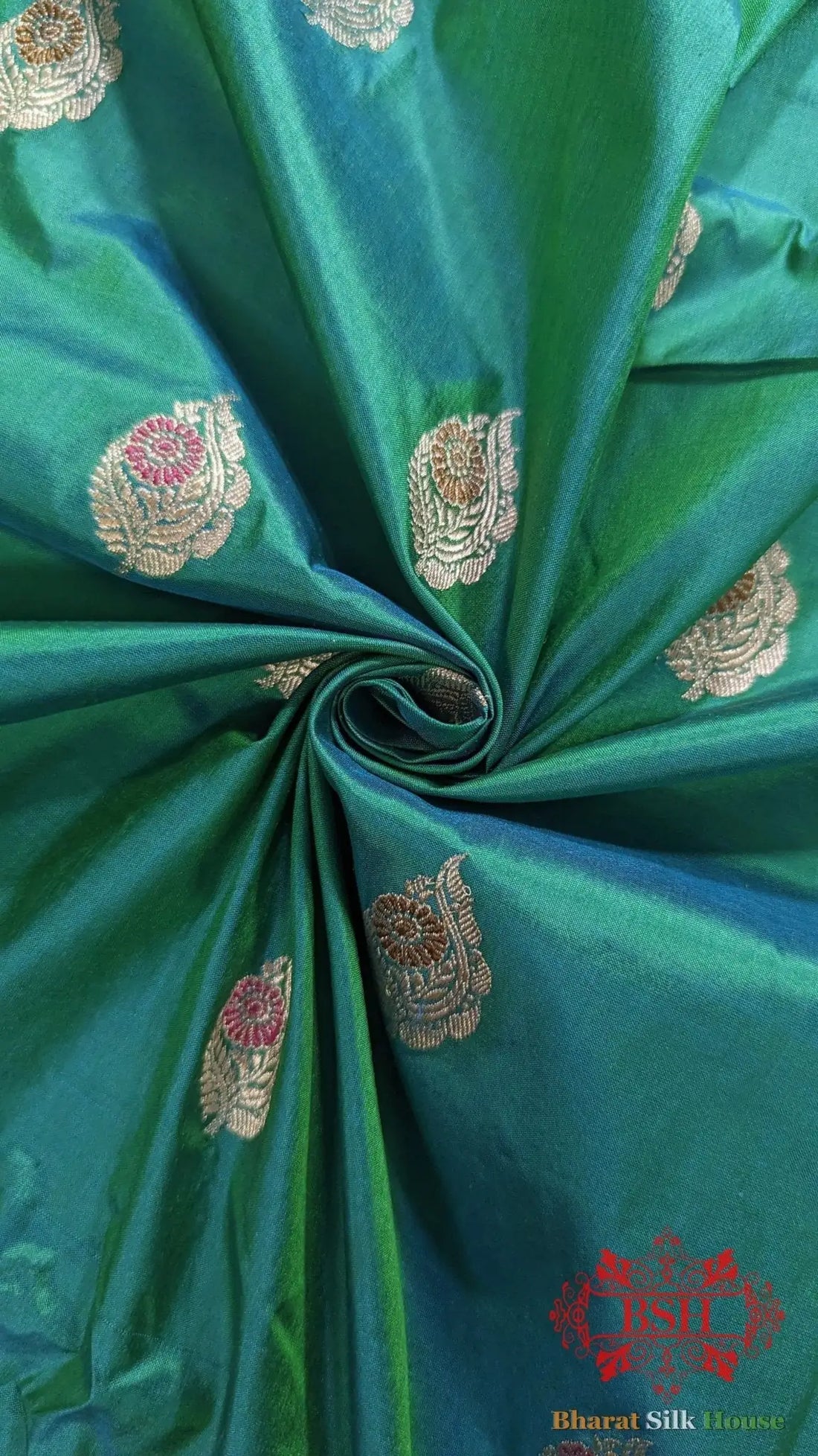 Pure Banarasi Handloom Katan Meenakari Antique Zari Saree In Shades Of Cross Color - Bharat Silk House Pure Kataan Silk