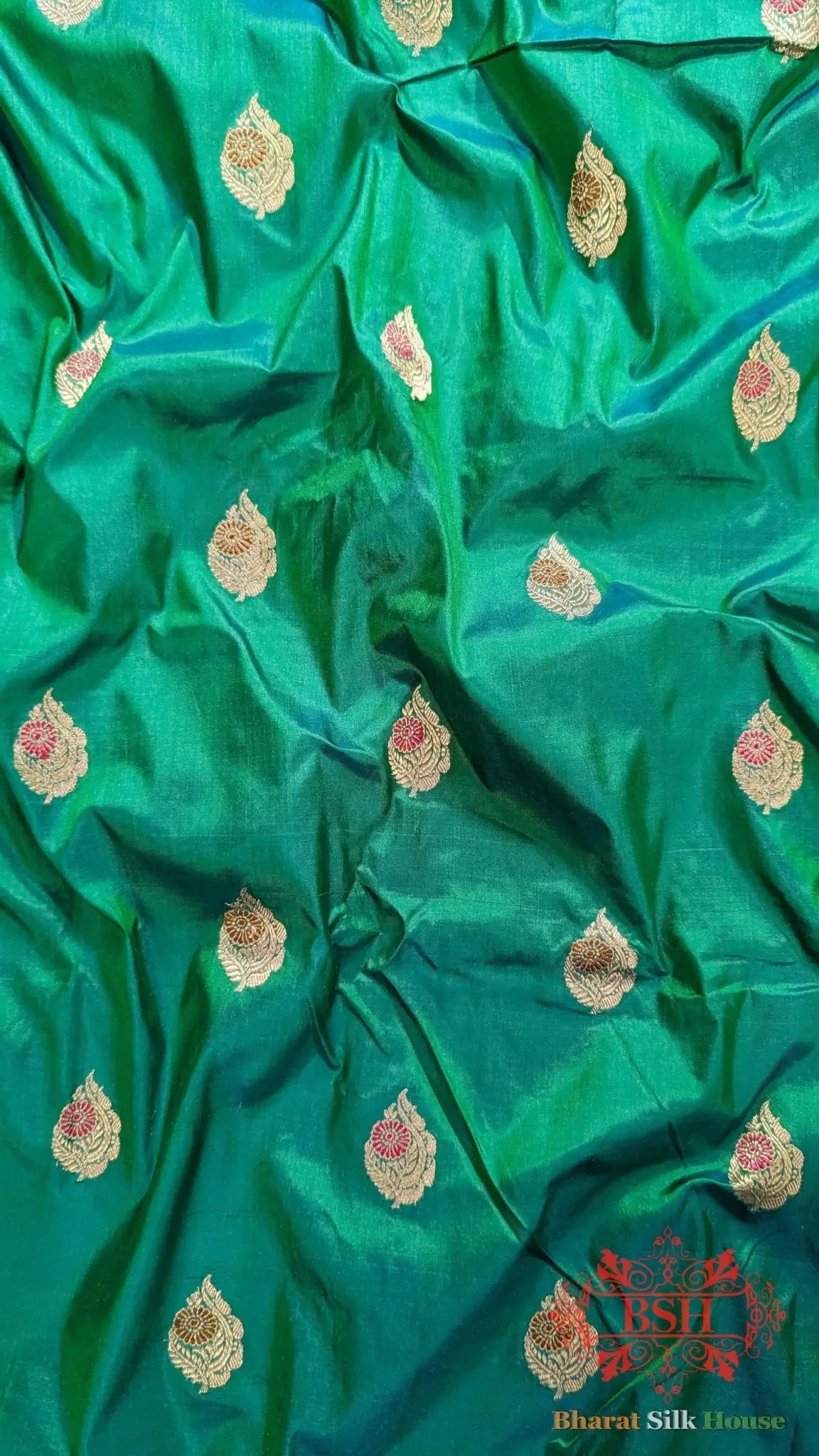 Pure Banarasi Handloom Katan Meenakari Antique Zari Saree In Shades Of Cross Color - Bharat Silk House Pure Kataan Silk