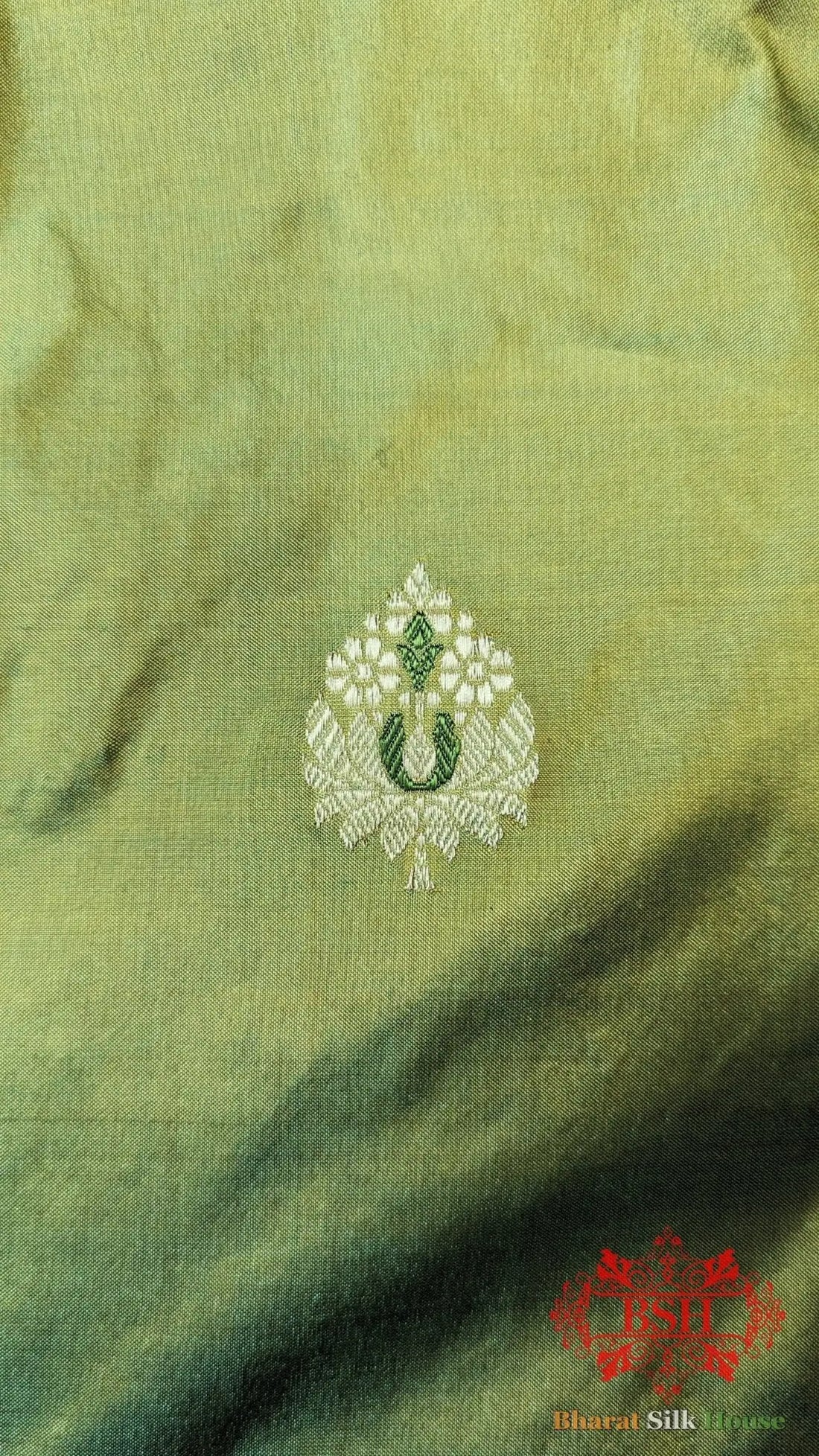 Pure Banarasi Handloom Katan Silk Antique Zari Saree In Shades Of Cross Color - Bharat Silk House Pure Kataan Silk