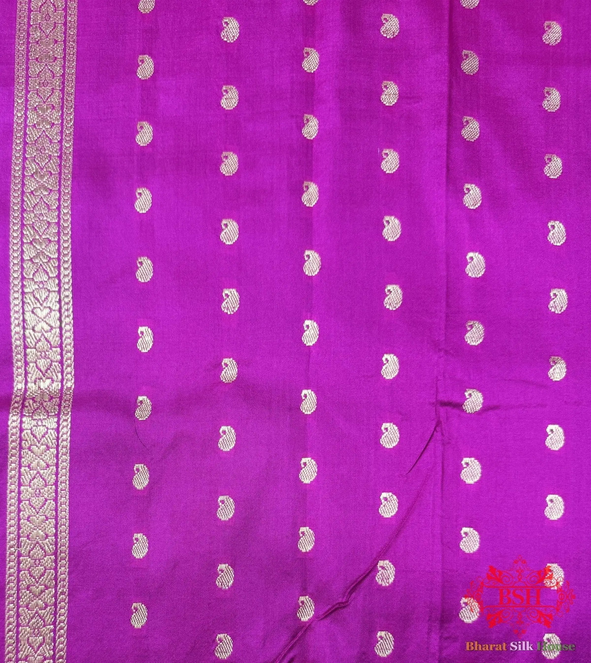 Pure Banarasi Handloom Katan Silk Antique Zari Saree In Shades Of Cross Color - Bharat Silk House Pure Kataan Silk